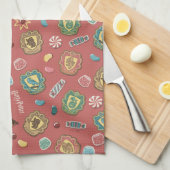 HOGWARTS™ Huizen Kerstkoek Patroon Theedoek (Quarter Fold)