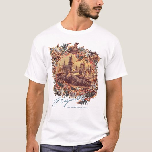 HOGWARTS™ KASTEEL Bloemengrafiek T-shirt (Voorkant)