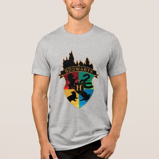 HOGWARTS™ Kasteel Huisstolz Badge Tri-Blend Shirt (Voorkant)