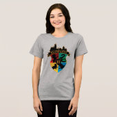 HOGWARTS™ Kasteel Huizen Wapen Badge Tri-Blend Shirt (Voorkant volledig)