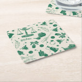 HOGWARTS™-klassenclubpatroon Kartonnen Onderzetters (Schuin)