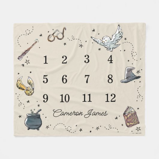 HOGWARTS™ Maandelijkse Mijlpaal Baby Fleece Deken (Voorkant (Horizontaal))