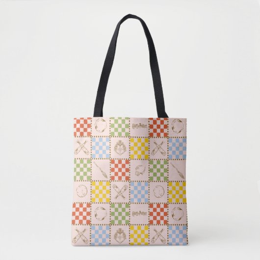 HOGWARTS™ QUIDDITCH™ Team Checker Pattern Tote Bag (Voorkant)