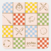 HOGWARTS™ QUIDDITCH™ Team Checker Pattern Vierkante Sticker (Voorkant)