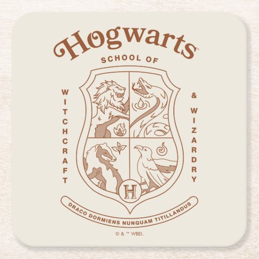 HOGWARTS™ School of Witchcraft and Wizardry Wapen Kartonnen Onderzetters (Voorkant)