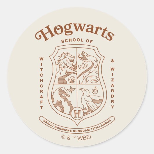 HOGWARTS™ School of Witchcraft and Wizardry Wapen Ronde Sticker (Voorkant)
