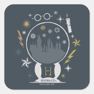HOGWARTS™ Sneeuwbol Grafiek Vierkante Sticker