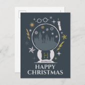 HOGWARTS™ Sneeuwbol Grafisch Feestdagenkaart (Voorkant / Achterkant)