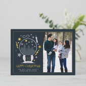 HOGWARTS™ SneeuwWereldbol | Vrolijk kerstfeest Folie Uitnodiging (Staand Voorkant)