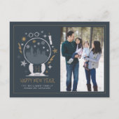 HOGWARTS™ Snow Wereldbol - Gelukkig Nieuwjaar - Fo Feestdagenkaart (Voorkant)