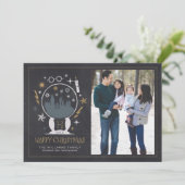 HOGWARTS™ Snow Wereldbol | Happy Christmas Chalkbo Kaart (Staand voorkant)