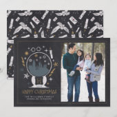 HOGWARTS™ Snow Wereldbol | Happy Christmas Chalkbo Kaart (Voorkant / Achterkant)