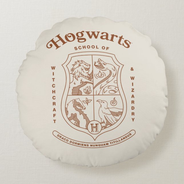 HOGWARTS™ Toveracademie Crest Rond Kussen (Voorkant)