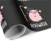 Hogwash Funny Pig Pun Dark BG Cadeaupapier (Rol Hoek)