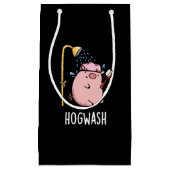 Hogwash Funny Pig Pun Dark BG Klein Cadeauzakje (Voorkant)