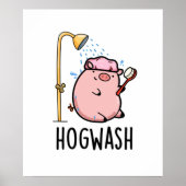 Hogwash Funny Pig Pun Poster (Voorkant)