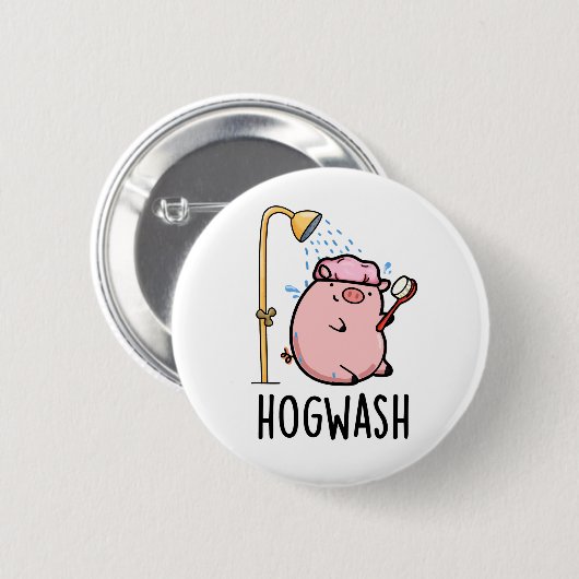 Hogwash Funny Pig Pun Ronde Button 5,7 Cm (Voorkant /achterkant)
