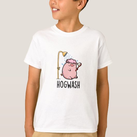 Hogwash Funny Pig Pun T-shirt (Voorkant)
