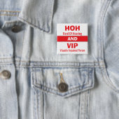HOH en VIP Rood en Wit Vierkante Button 5,1 Cm (In situ)