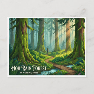 Hoh Rain Forest Forks Washington Briefkaart