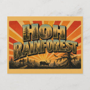 Hoh-regenwoud WA Mosachtig Oerbos Kunst Briefkaart