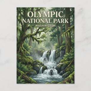 Hoh-regenwoud Waterval Washington Briefkaart