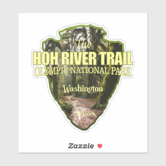 Hoh River Trail (pijlpunt) Sticker (Vel)
