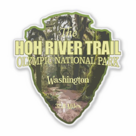 Hoh River Trail (pijlpunt) Sticker (Voorkant)