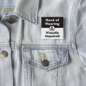 HOH & Visueel Beperkt Zwart Wit Vierkante Button 5,1 Cm (In situ)