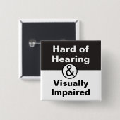 HOH & Visueel Beperkt Zwart Wit Vierkante Button 5,1 Cm (Voorkant /achterkant)