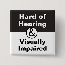 HOH & Visueel Beperkt Zwart Wit Vierkante Button 5,1 Cm