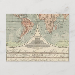 Hohen und Tiefen - Highs and Lows Atlas Map Briefkaart