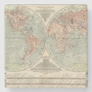 Hohen und Tiefen - Highs and Lows Atlas Map Stenen Onderzetter