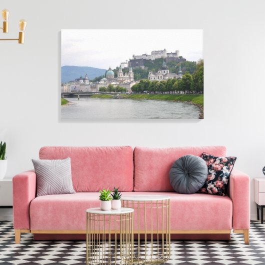 Hohensalzburg Castle, Salzburg, Oostenrijk Canvas Afdruk (Insitu (Woonkamer))