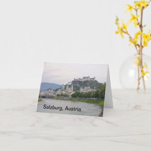 Hohensalzburg Castle, Salzburg, Oostenrijk Note Ka Kaart (Gele Bloem)
