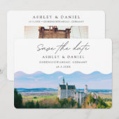 Hohenschwangau Huwelijksbestemming Save the Date Kaart (Voorkant / Achterkant)