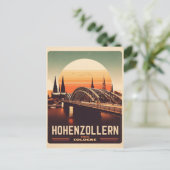 Hohenzollern Bridge cologne Duitsland cadeau Briefkaart (Staand voorkant)