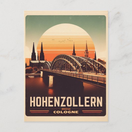  Hohenzollern Bridge cologne Duitsland cadeau Briefkaart (Voorkant)