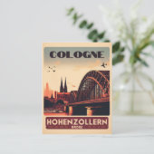 Hohenzollern Bridge cologne Duitsland cadeau Briefkaart (Staand voorkant)