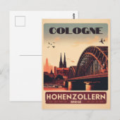  Hohenzollern Bridge cologne Duitsland cadeau Briefkaart (Voorkant / Achterkant)
