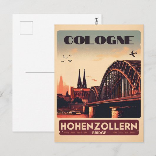 Hohenzollern Bridge cologne Duitsland cadeau Briefkaart (Voorkant / Achterkant)