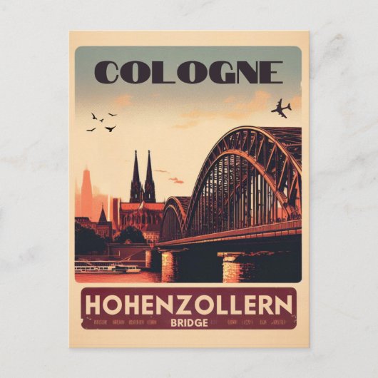 Hohenzollern Bridge cologne Duitsland cadeau Briefkaart (Voorkant)
