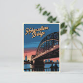  Hohenzollern Bridge cologne Duitsland cadeau Briefkaart (Staand voorkant)