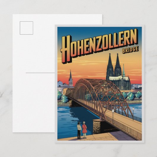 Hohenzollern Bridge cologne Duitsland cadeau Briefkaart (Voorkant / Achterkant)