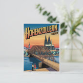 Hohenzollern Bridge cologne Duitsland cadeau Briefkaart (Staand voorkant)