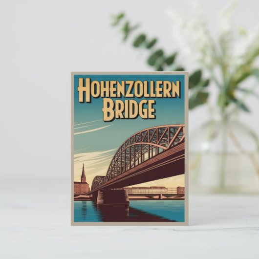  Hohenzollern Bridge cologne Duitsland cadeau Briefkaart (Staand voorkant)