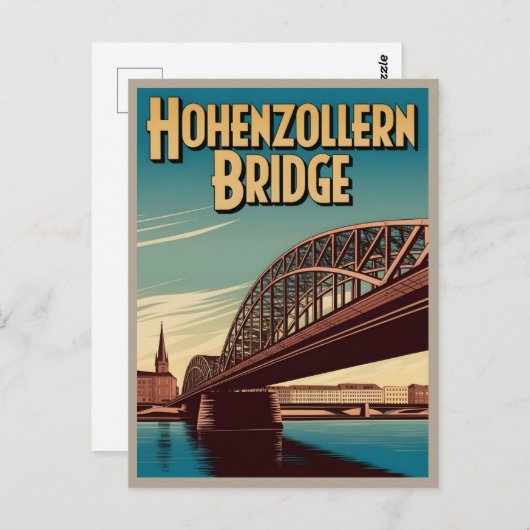  Hohenzollern Bridge cologne Duitsland cadeau Briefkaart (Voorkant / Achterkant)