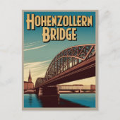  Hohenzollern Bridge cologne Duitsland cadeau Briefkaart (Voorkant)