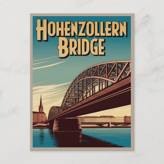  Hohenzollern Bridge cologne Duitsland cadeau Briefkaart (Voorkant)