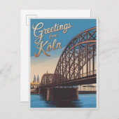  Hohenzollern Bridge cologne Duitsland cadeau Briefkaart (Voorkant / Achterkant)